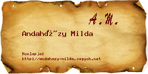 Andaházy Milda névjegykártya